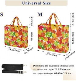 Fall Autumn Leaves Tote Bag for Women Shoulder Bag Purses Corduroy Travel Tote Bags Crossbody Bag for Vacation Beach Trip Mul...