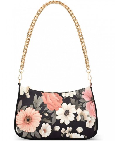 Women Shoulder Bag Pink and White Daisy Flower Lightweight Clutch Handbags Casual Tote Handbags $17.39 Totes