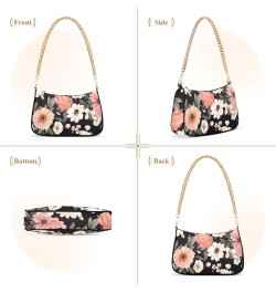 Women Shoulder Bag Pink and White Daisy Flower Lightweight Clutch Handbags Casual Tote Handbags $17.39 Totes