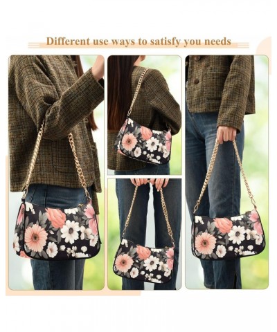 Women Shoulder Bag Pink and White Daisy Flower Lightweight Clutch Handbags Casual Tote Handbags $17.39 Totes