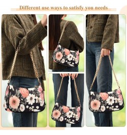 Women Shoulder Bag Pink and White Daisy Flower Lightweight Clutch Handbags Casual Tote Handbags $17.39 Totes