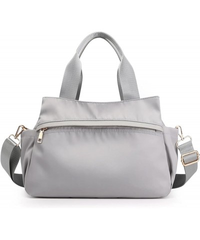 Women Shoulder Bag Crossbody Bag Nylon Handbag Casual Messenger Bag Waterproof Top Handle Bag Grey $23.99 Shoulder Bags