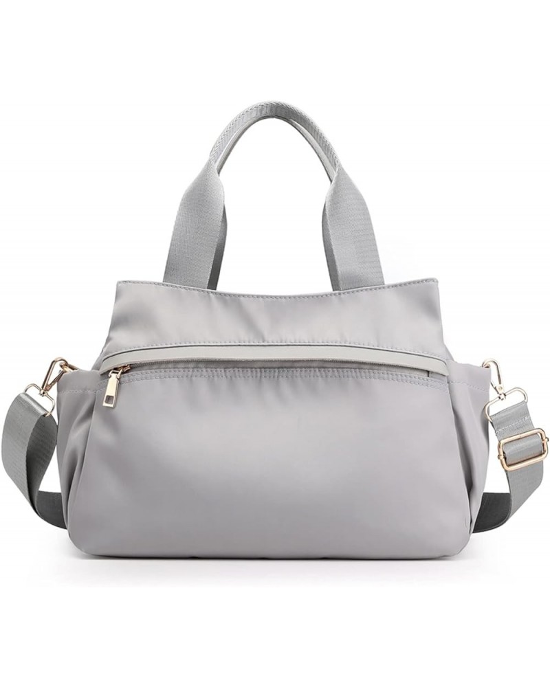 Women Shoulder Bag Crossbody Bag Nylon Handbag Casual Messenger Bag Waterproof Top Handle Bag Grey $23.99 Shoulder Bags