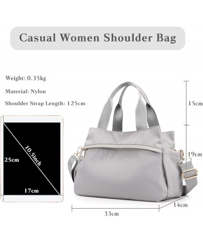 Women Shoulder Bag Crossbody Bag Nylon Handbag Casual Messenger Bag Waterproof Top Handle Bag Grey $23.99 Shoulder Bags