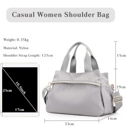 Women Shoulder Bag Crossbody Bag Nylon Handbag Casual Messenger Bag Waterproof Top Handle Bag Grey $23.99 Shoulder Bags