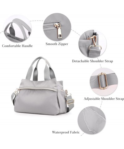 Women Shoulder Bag Crossbody Bag Nylon Handbag Casual Messenger Bag Waterproof Top Handle Bag Grey $23.99 Shoulder Bags