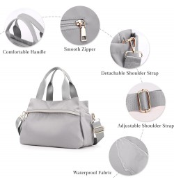 Women Shoulder Bag Crossbody Bag Nylon Handbag Casual Messenger Bag Waterproof Top Handle Bag Grey $23.99 Shoulder Bags