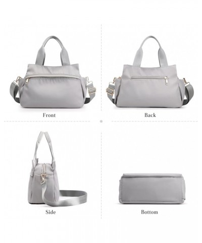 Women Shoulder Bag Crossbody Bag Nylon Handbag Casual Messenger Bag Waterproof Top Handle Bag Grey $23.99 Shoulder Bags