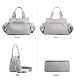 Women Shoulder Bag Crossbody Bag Nylon Handbag Casual Messenger Bag Waterproof Top Handle Bag Grey $23.99 Shoulder Bags