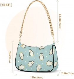 Penguin Animal Cartoon Shoulder Handbags for Women Travel Hobo Tote Handbag Women Gold Chain Shoulder Bags Purse with Zipper ...