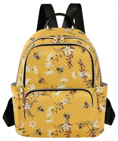 Bee Flowers Backpack Purse for Women Ladies Fashion Travel MiniShoulder Bags Handbag Back Pack Lady Purse,M Medium $20.99 Bac...