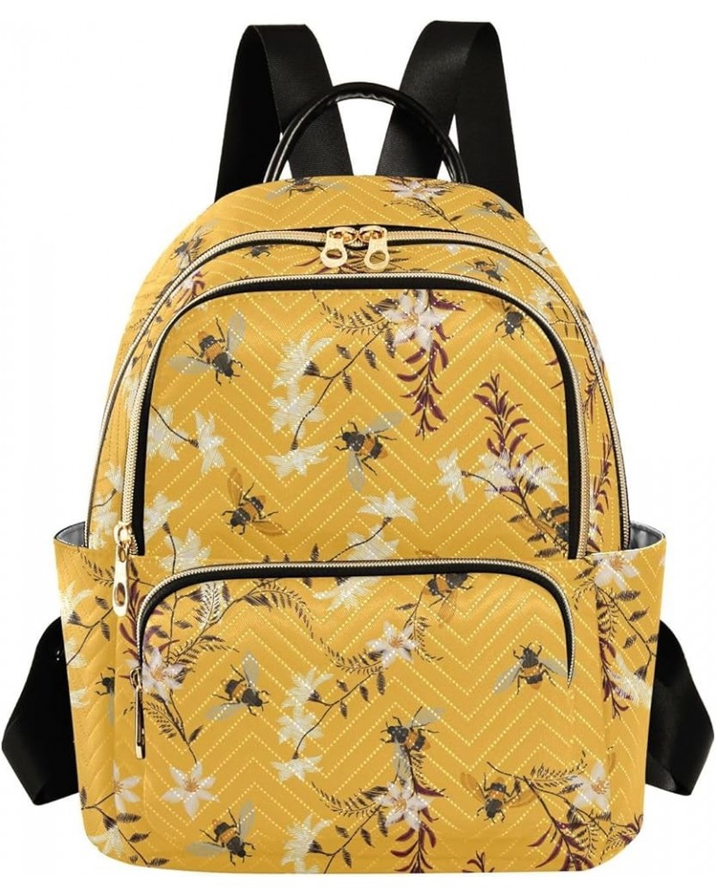 Bee Flowers Backpack Purse for Women Ladies Fashion Travel MiniShoulder Bags Handbag Back Pack Lady Purse,M Medium $20.99 Bac...