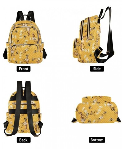 Bee Flowers Backpack Purse for Women Ladies Fashion Travel MiniShoulder Bags Handbag Back Pack Lady Purse,M Medium $20.99 Bac...