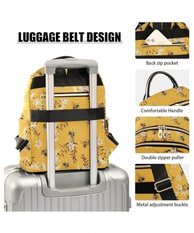 Bee Flowers Backpack Purse for Women Ladies Fashion Travel MiniShoulder Bags Handbag Back Pack Lady Purse,M Medium $20.99 Bac...