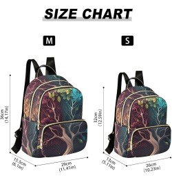 Women's Medium Fashion Backpack Tree with Colorful Leaf Print Ladies Travel Daypack Aesthetic Shoulder Bag 11.4×6.1×14.1 IN $...