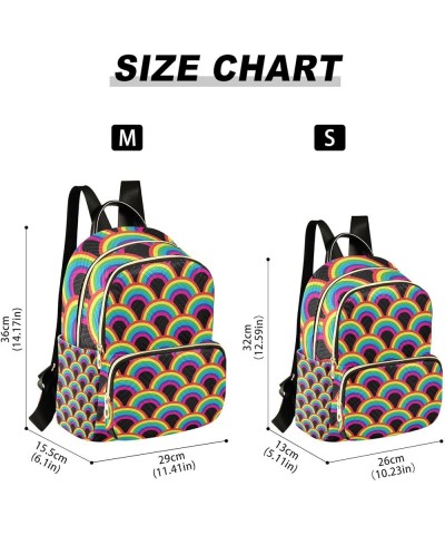 Mini Backpack Rainbow Fish Scale Fashion Backpack Purse for Women,Handbag Shoulder Bag Casual Daypack, Ladies Gift for Colleg...