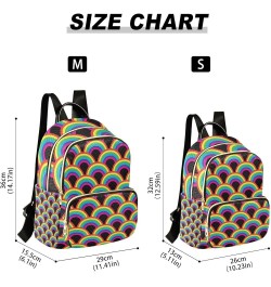 Mini Backpack Rainbow Fish Scale Fashion Backpack Purse for Women,Handbag Shoulder Bag Casual Daypack, Ladies Gift for Colleg...