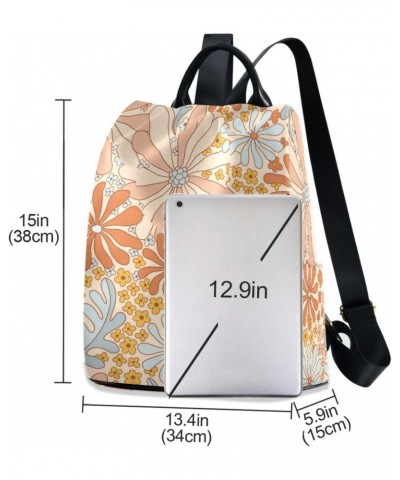 Peace Fresh Chrysanthemum Travel Backpack Purse for Women Multipurpose Design Ladies Fashion Bag with Pompom $20.00 Backpacks