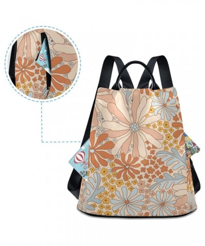 Peace Fresh Chrysanthemum Travel Backpack Purse for Women Multipurpose Design Ladies Fashion Bag with Pompom $20.00 Backpacks