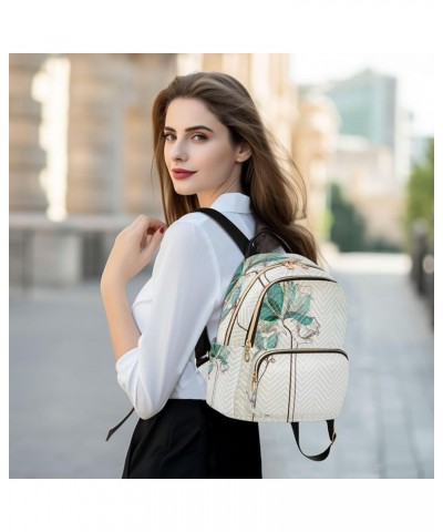 Mini Backpack for Women, Green Lily Travel Backpack Purse for Ladies, Small Bookbag Daypack Shoulder Bag M A136 Medium $15.40...