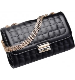 Women's Bag Classic Diamond Checkered Chain Bag Black Bag-gold Chain $17.64 Shoulder Bags