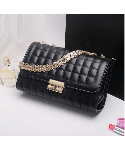 Women's Bag Classic Diamond Checkered Chain Bag Black Bag-gold Chain $17.64 Shoulder Bags