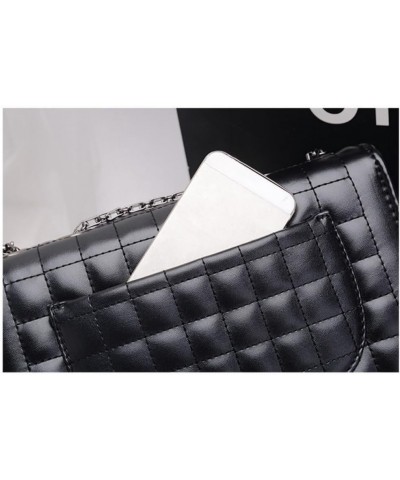 Women's Bag Classic Diamond Checkered Chain Bag Black Bag-gold Chain $17.64 Shoulder Bags