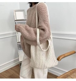 Vintage Fall Crochet Bags for Women Aesthetic Hand-Crochet Crossbody Crochet Hobo Bag Purse Large Shopping Bag Cute Apricot $...