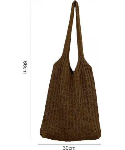 Vintage Fall Crochet Bags for Women Aesthetic Hand-Crochet Crossbody Crochet Hobo Bag Purse Large Shopping Bag Cute Apricot $...