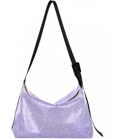 Purple Sequins Hobo Bags for Women Leather Purses Shoulder Bag Crossbody Bag Handbag for Work Travel Gifts $13.20 Hobo Bags