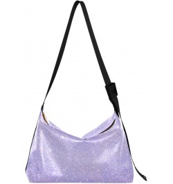 Purple Sequins Hobo Bags for Women Leather Purses Shoulder Bag Crossbody Bag Handbag for Work Travel Gifts $13.20 Hobo Bags