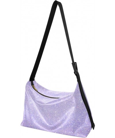 Purple Sequins Hobo Bags for Women Leather Purses Shoulder Bag Crossbody Bag Handbag for Work Travel Gifts $13.20 Hobo Bags