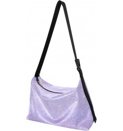 Purple Sequins Hobo Bags for Women Leather Purses Shoulder Bag Crossbody Bag Handbag for Work Travel Gifts $13.20 Hobo Bags