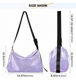 Purple Sequins Hobo Bags for Women Leather Purses Shoulder Bag Crossbody Bag Handbag for Work Travel Gifts $13.20 Hobo Bags