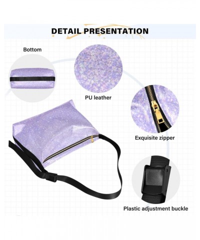 Purple Sequins Hobo Bags for Women Leather Purses Shoulder Bag Crossbody Bag Handbag for Work Travel Gifts $13.20 Hobo Bags