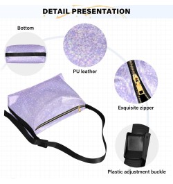 Purple Sequins Hobo Bags for Women Leather Purses Shoulder Bag Crossbody Bag Handbag for Work Travel Gifts $13.20 Hobo Bags