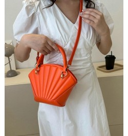 Women's Fashion PU Leather Shoulder Crossbody Bag Y2K Shell Totes Hobo Handbag Cute Small Purse Satchel Orange $25.89 Totes