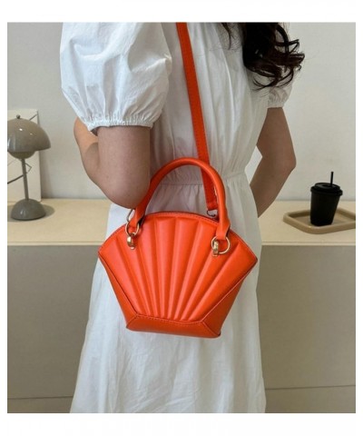 Women's Fashion PU Leather Shoulder Crossbody Bag Y2K Shell Totes Hobo Handbag Cute Small Purse Satchel Orange $25.89 Totes