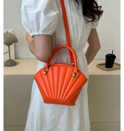 Women's Fashion PU Leather Shoulder Crossbody Bag Y2K Shell Totes Hobo Handbag Cute Small Purse Satchel Orange $25.89 Totes