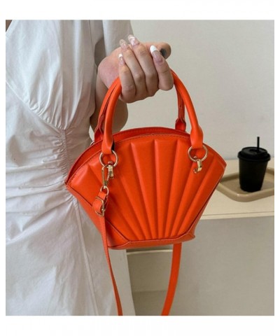 Women's Fashion PU Leather Shoulder Crossbody Bag Y2K Shell Totes Hobo Handbag Cute Small Purse Satchel Orange $25.89 Totes