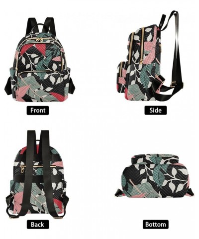 Tropical Leaf Colorful Print Women's Backpack Wallet Casual Small Backpack Fashion Women's Travel Bag School Backpack Color23...