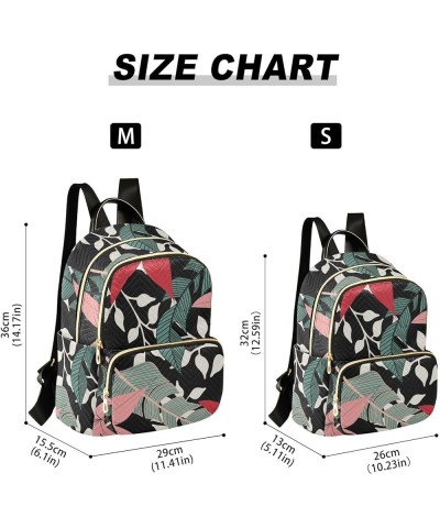 Tropical Leaf Colorful Print Women's Backpack Wallet Casual Small Backpack Fashion Women's Travel Bag School Backpack Color23...