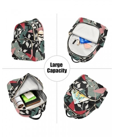 Tropical Leaf Colorful Print Women's Backpack Wallet Casual Small Backpack Fashion Women's Travel Bag School Backpack Color23...