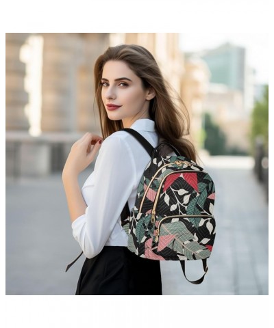 Tropical Leaf Colorful Print Women's Backpack Wallet Casual Small Backpack Fashion Women's Travel Bag School Backpack Color23...