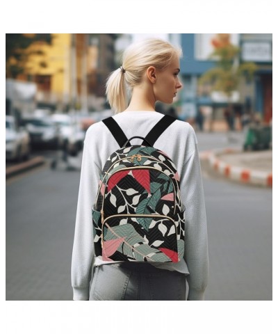 Tropical Leaf Colorful Print Women's Backpack Wallet Casual Small Backpack Fashion Women's Travel Bag School Backpack Color23...