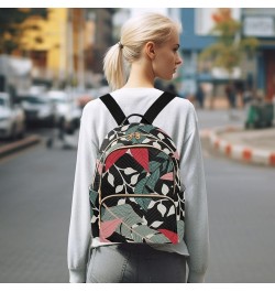 Tropical Leaf Colorful Print Women's Backpack Wallet Casual Small Backpack Fashion Women's Travel Bag School Backpack Color23...