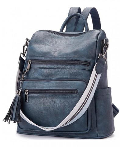 Backpack Purse for Women Fashion Leather Designer Travel Large Ladies Shoulder Bags Rg-deep Blue $20.09 Backpacks