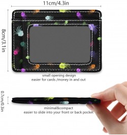 Bright Neon Colored Jellyfish Slim Minimalist Wallet Small Card Wallets PU Leather Front Pocket Wallets $9.17 Wallets