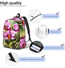 Orchid Print Unisex Canvas Bag Canvas Shoulder Pouch Pack Lightweight Backpack For Woman Lady Black Small $26.39 Backpacks