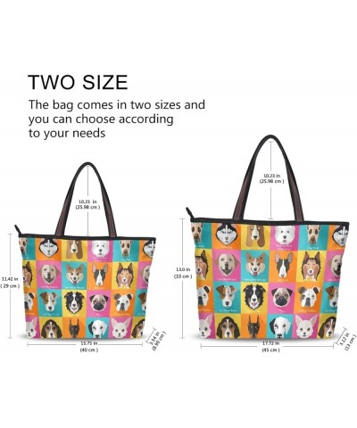 Large Tote Top Handle Bag, Women Zippered Handbag, Big Shoulder Hand Bags Multi 19 $11.30 Shoulder Bags